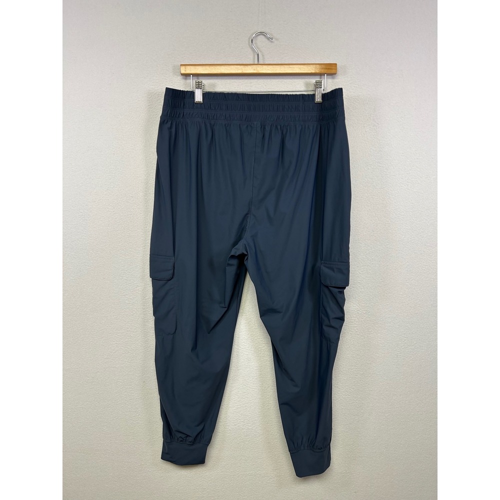 Old Navy Gorpcore Athleisure Womens L Petite Navy Blue SleekTech Cargo Joggers - Picture 2 of 10